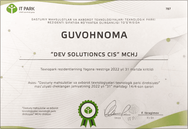 certificate